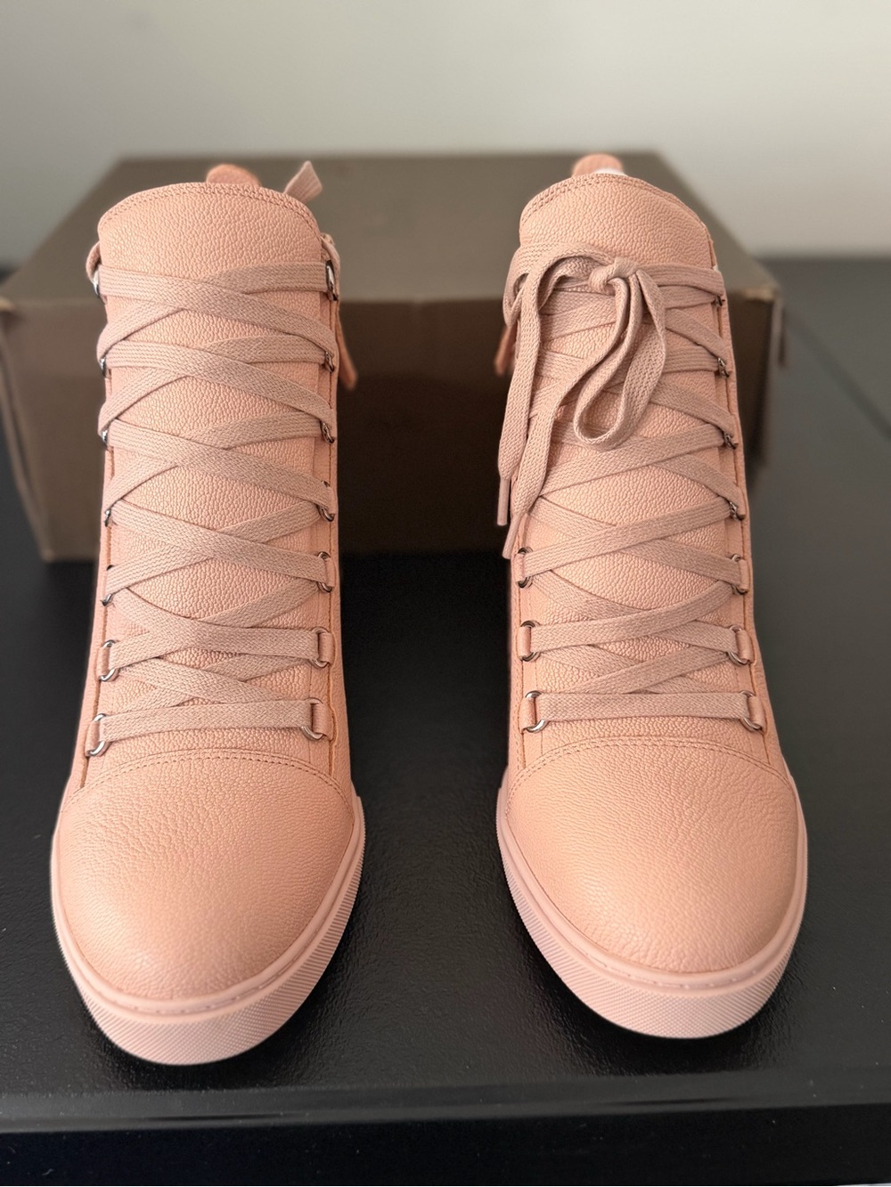 Paolo Women's High-Top Sneakers in Blush Pink